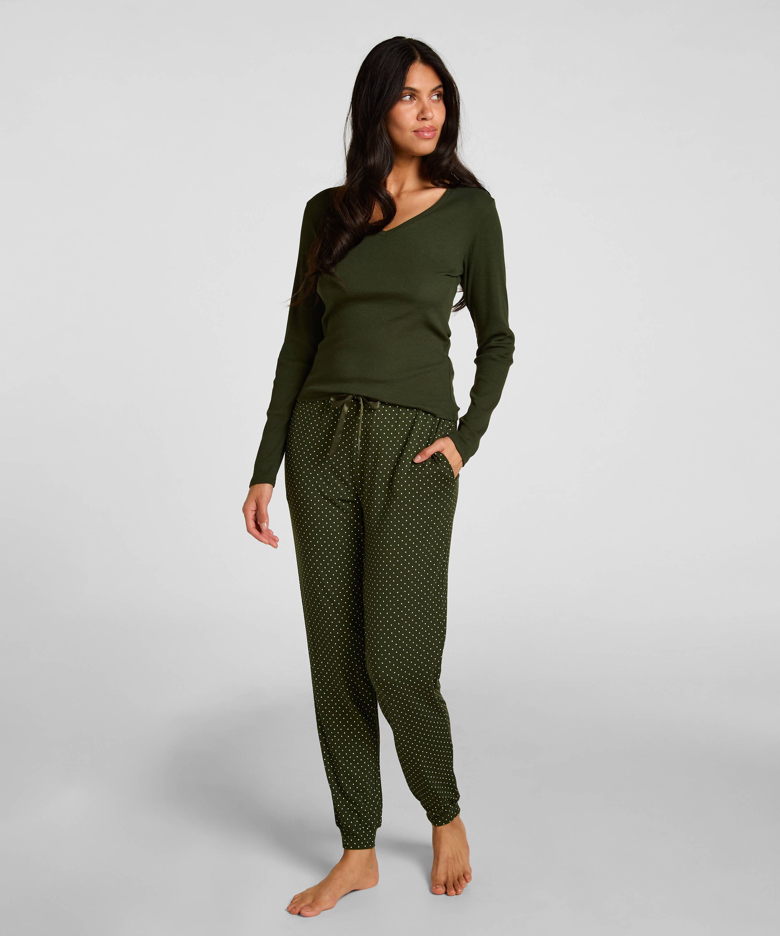 Longsleeved Top with Rib, Green, main