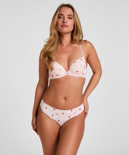 Plunge Padded Underwired Bra, Pink