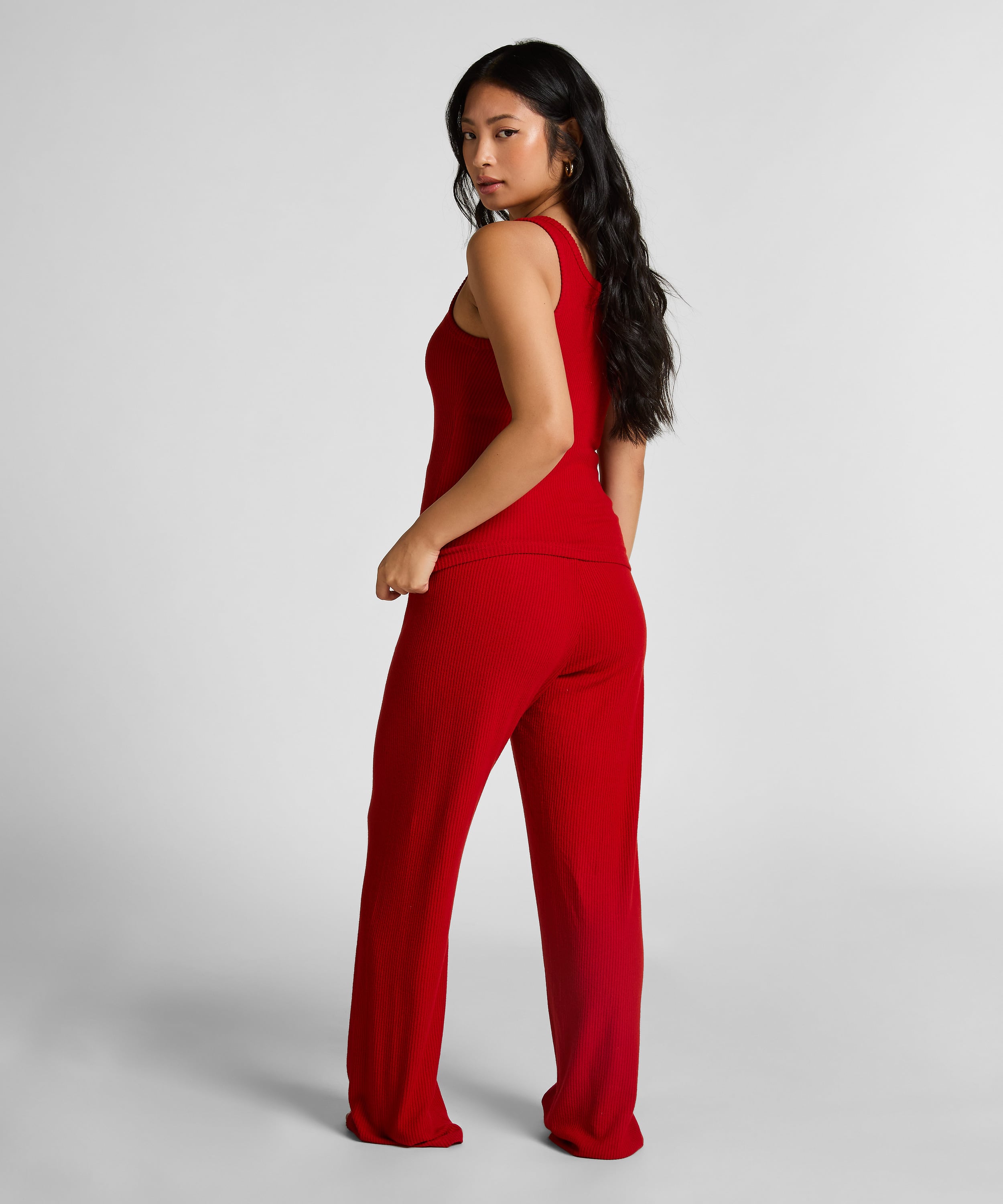 Singlet Brushed Jersey Rib, Red, main