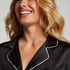 Satin Long-Sleeved Jacket, Black
