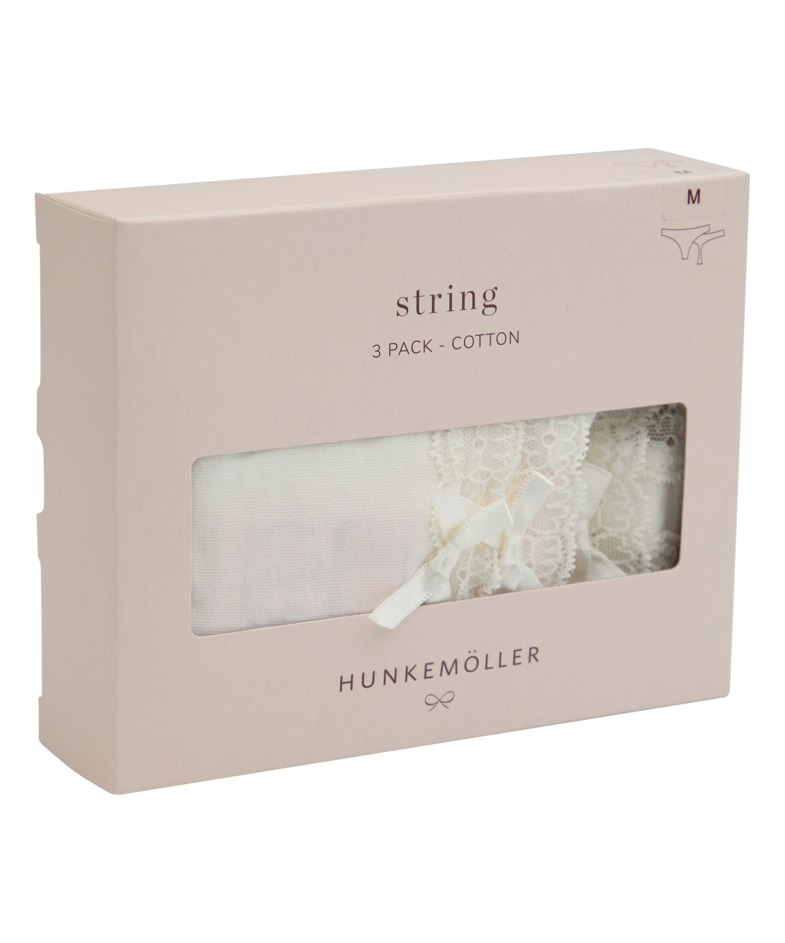 Multipack Cotton Thong, White, main