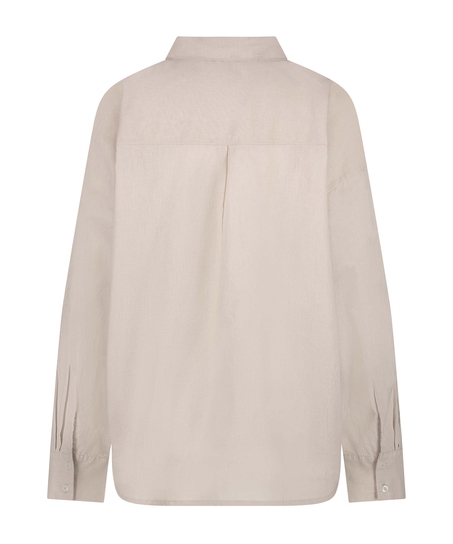 Linen Pyjama Top, Beige