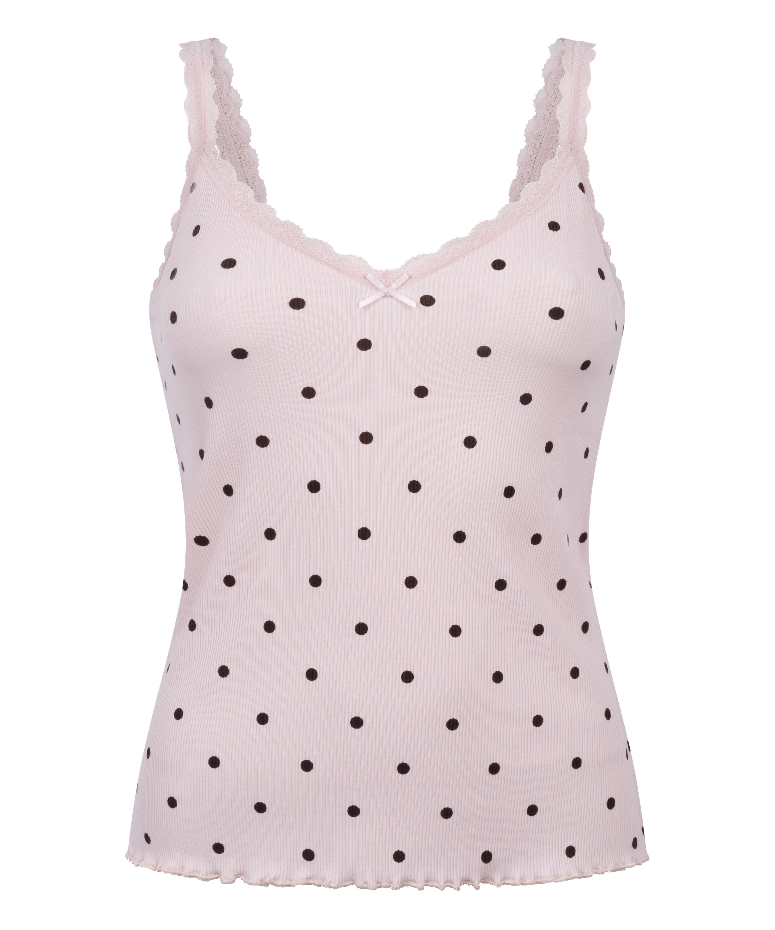 Singlet Rib Jersey Lace, Pink