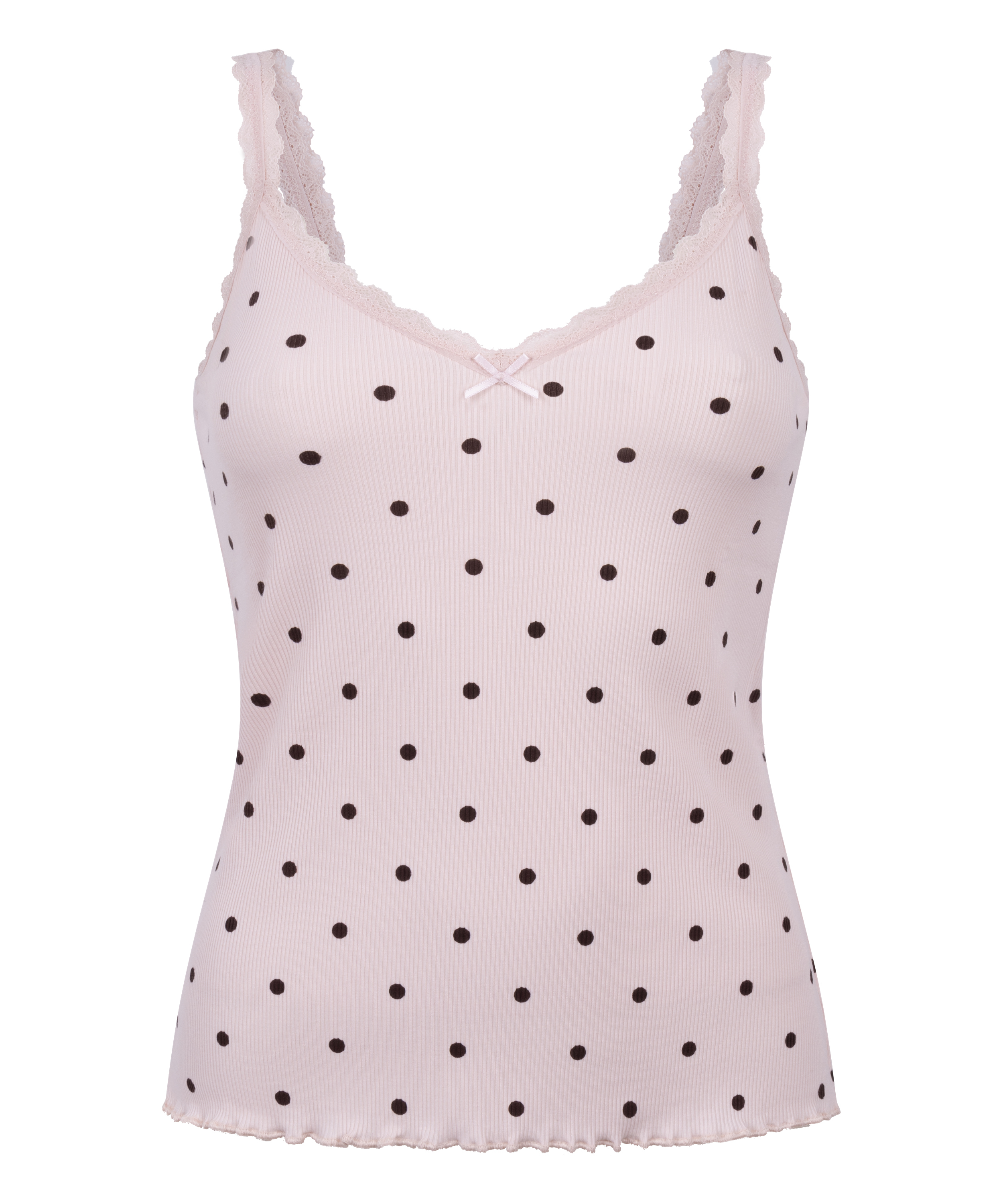 Singlet Rib Jersey Lace, Pink, main