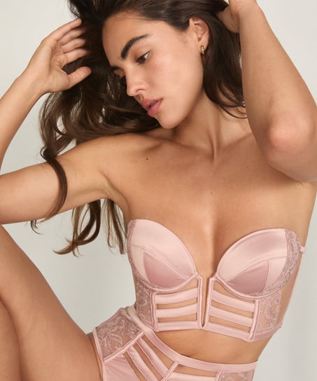 Padded Underwired Longline Bra Rosa, Pink