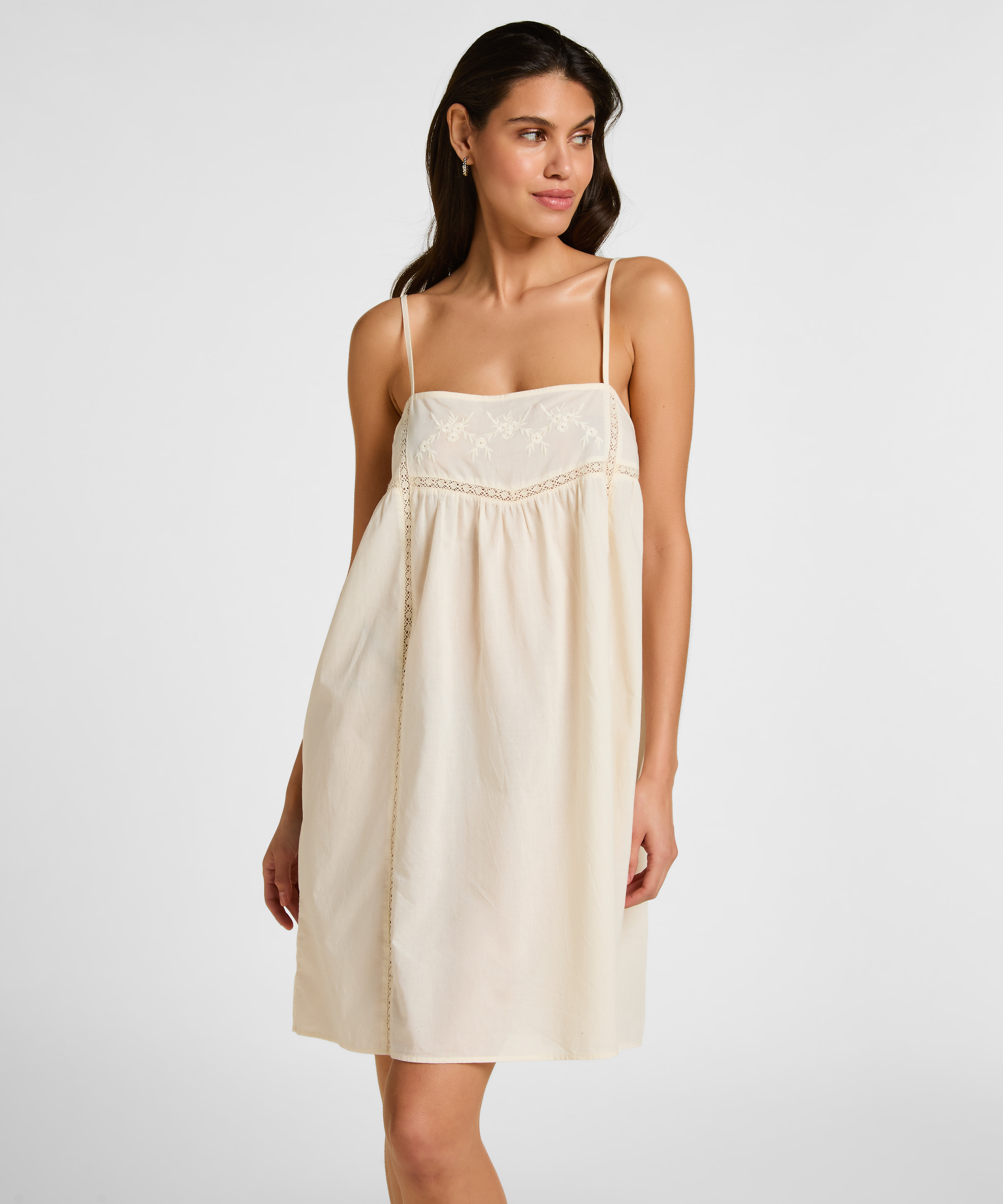 Slipdress Embroidery , White, main