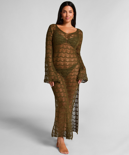 Crochet Maxi Dress, Green