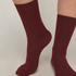 Cashmere Blend Ribbed Socks, Red