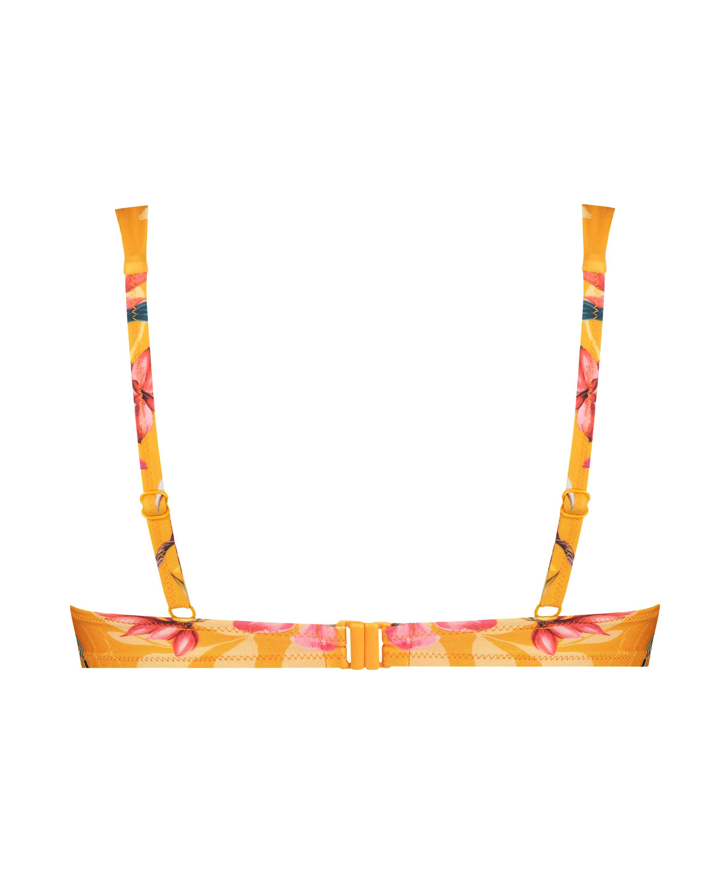 Orchid padded underwired bikini top, Yellow, main