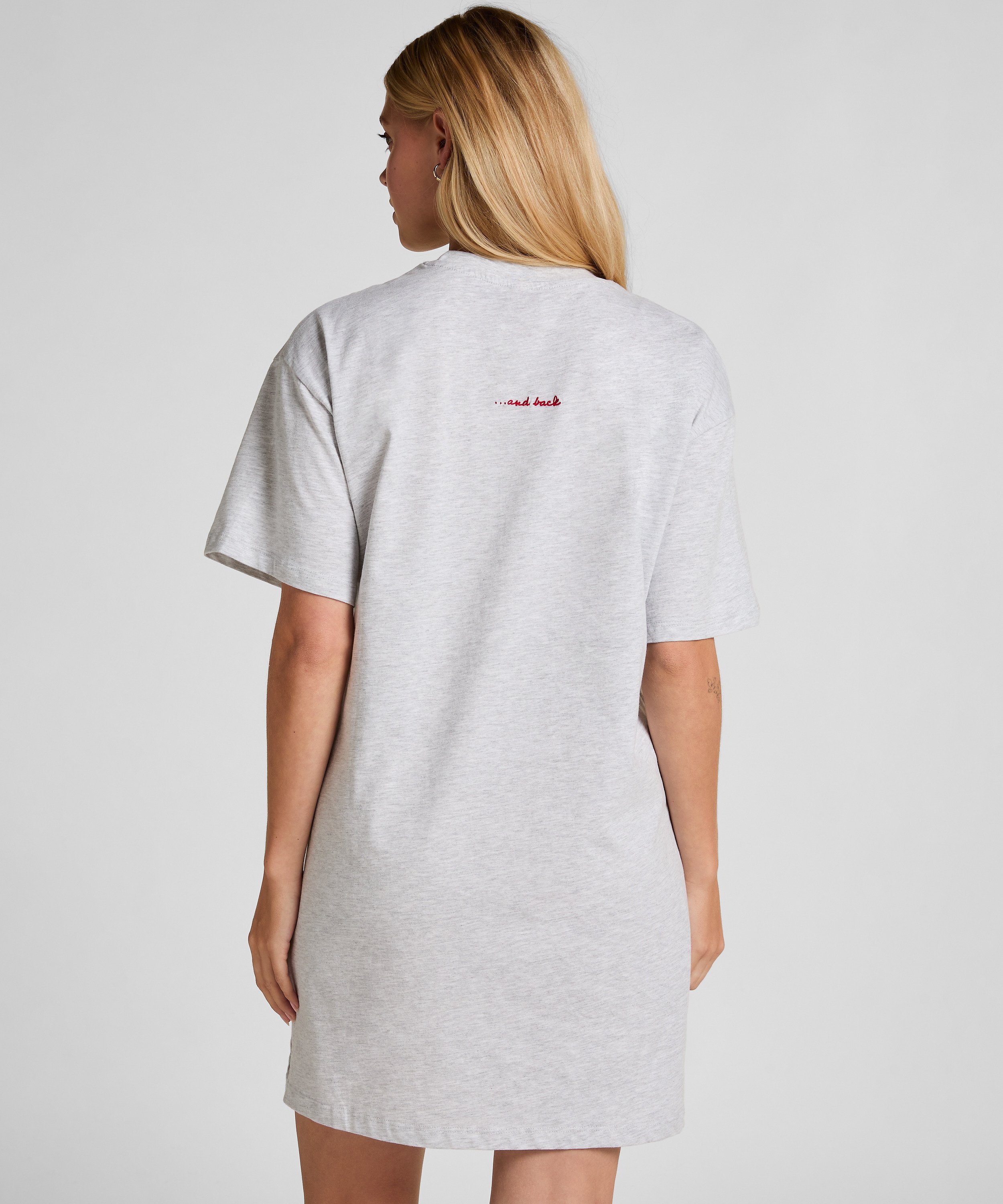 Round Neck Nightshirt, Grey, main