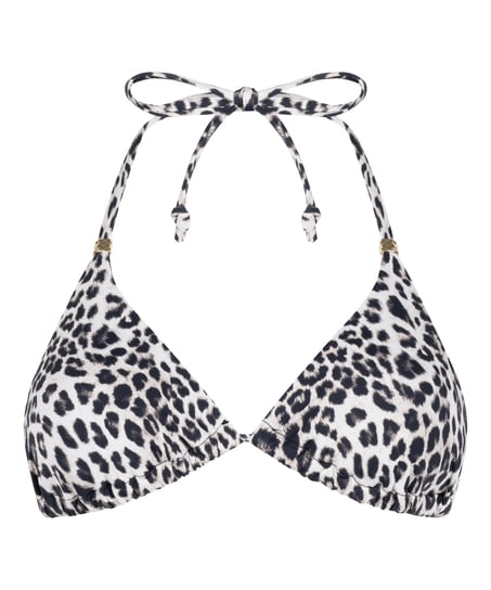 Triangle Bikini Top Leopard, Black