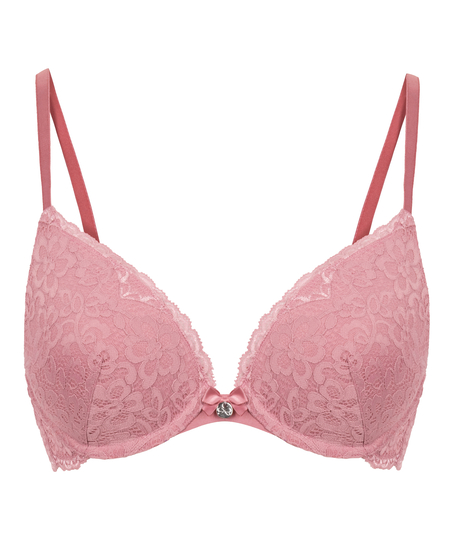 Marine Padded Push-Up Underwired Bra, Pink