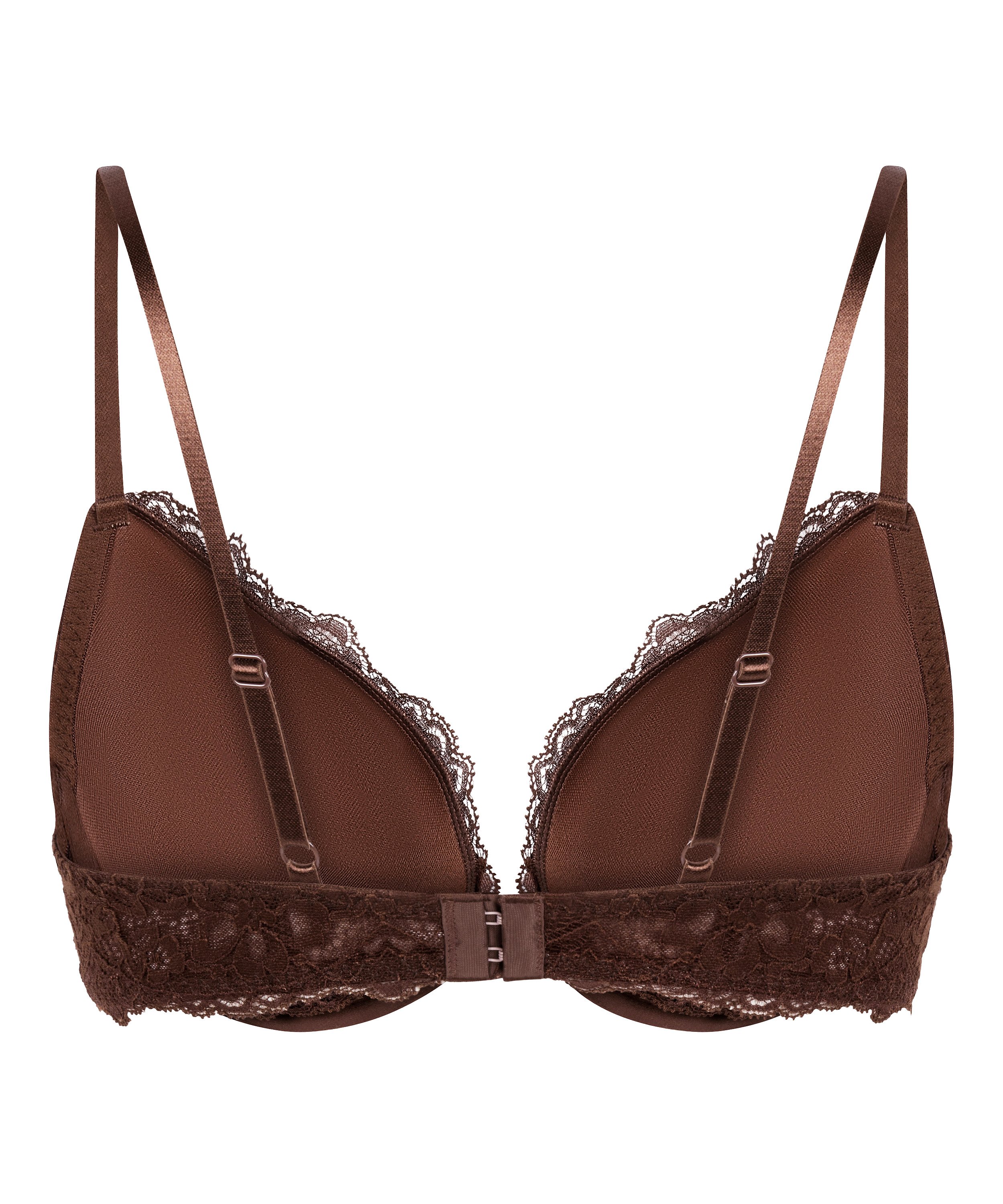 Marine Padded Push-Up Underwired Bra, Brown, main