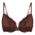 Marine Padded Push-Up Underwired Bra, Brown