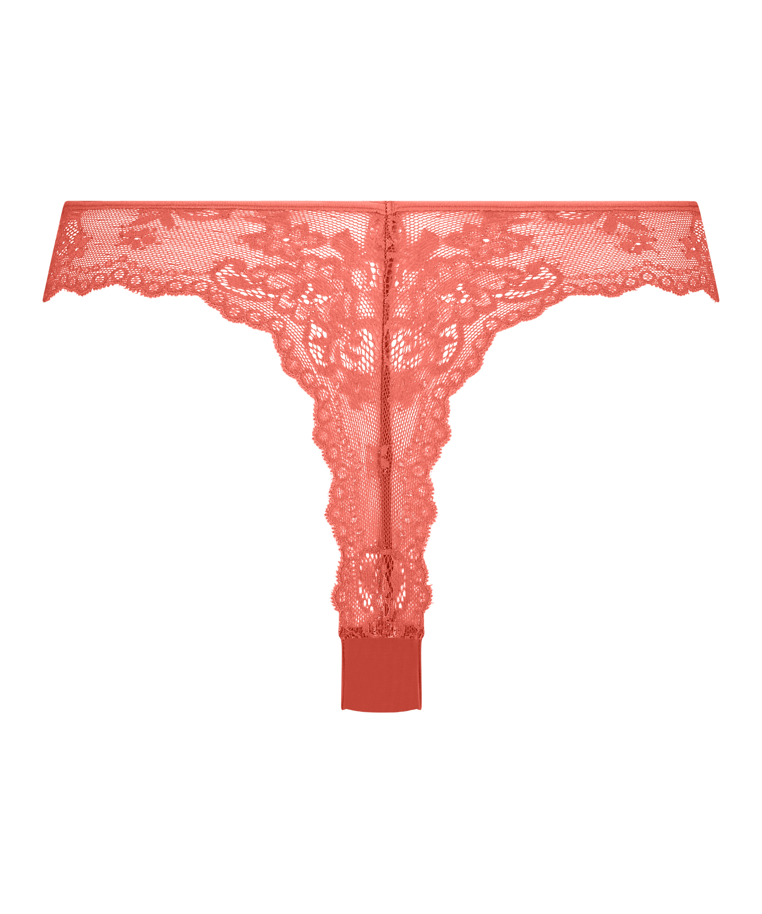 Lace Back Invisible Thong, Red, main