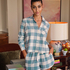 Flannel Pyjama Top, Blue