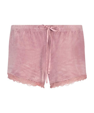 Velvet Lace Shorts, Pink