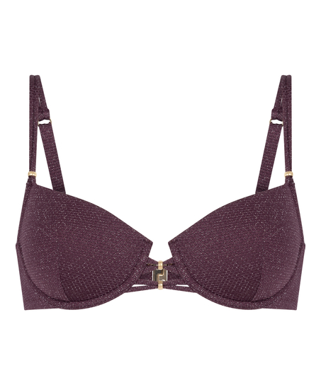 Panama Padded Underwired Bikini Top, Purple
