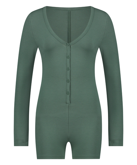 Brushed Short Onesie, Green