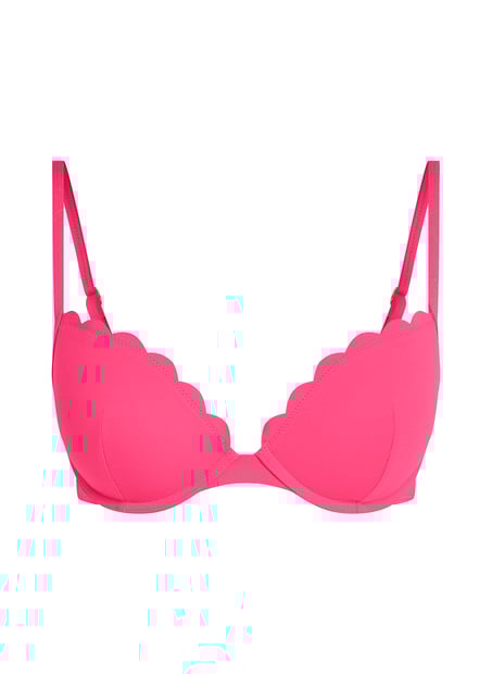 Scallop push-up underwired bikini top Cup A - E, Pink