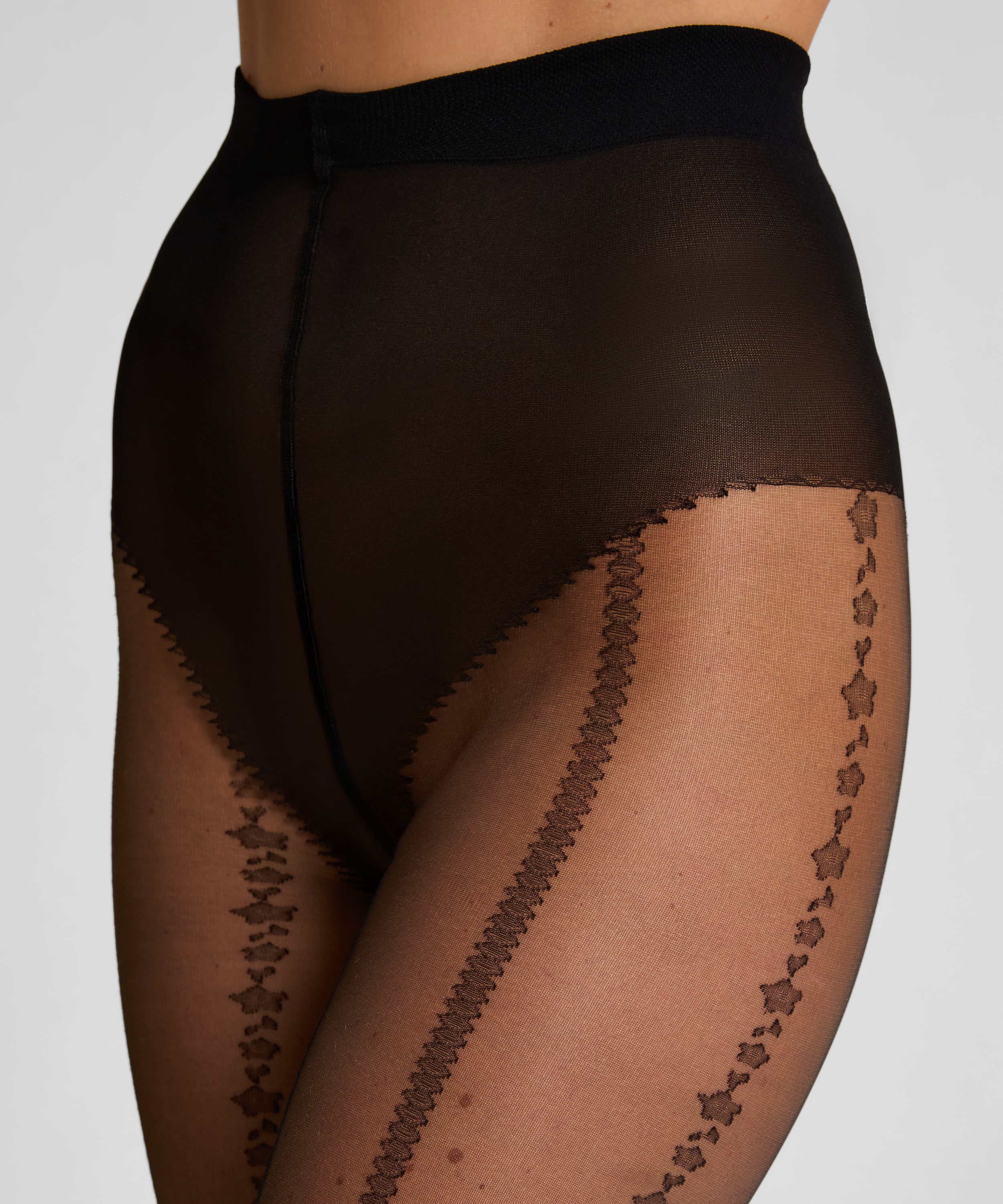 Tights 15 Denier Graphic Lines, Black, main