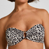 Bandeau Bikini Top Leopard, Black