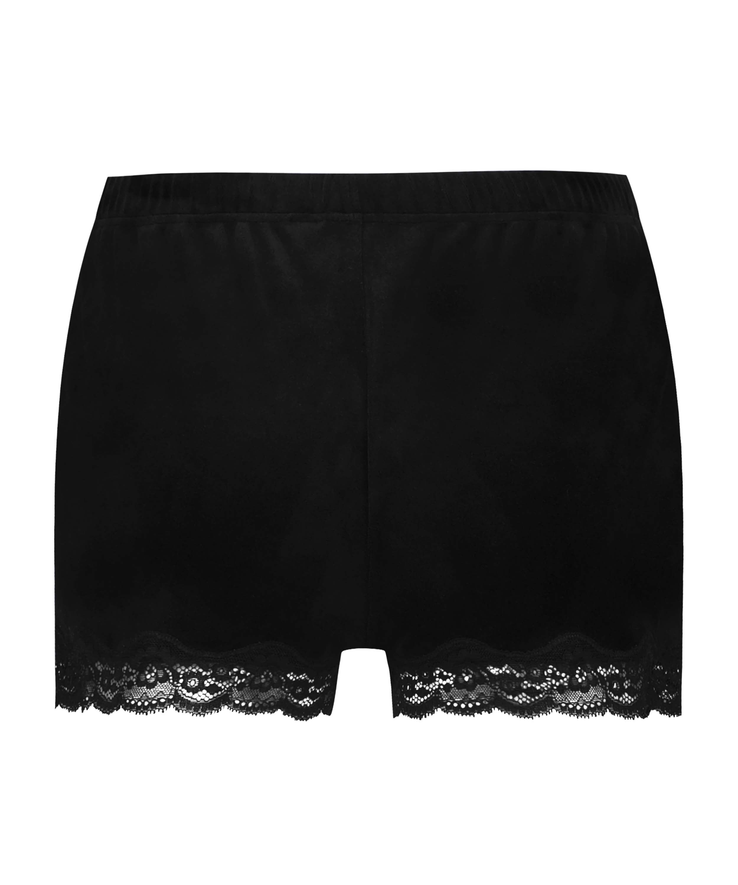 Women Luxurious Velvet Scallop Lace Shorts