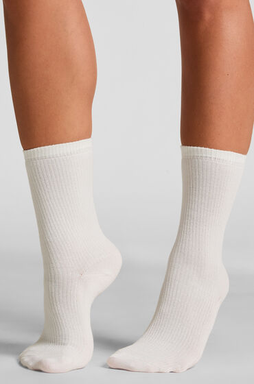 Hunkemöller Rib Modal Crew Socks White
