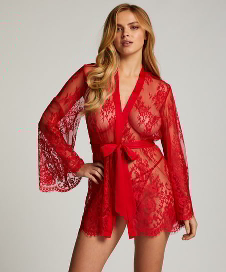 Isabelle Lace Kimono, Red