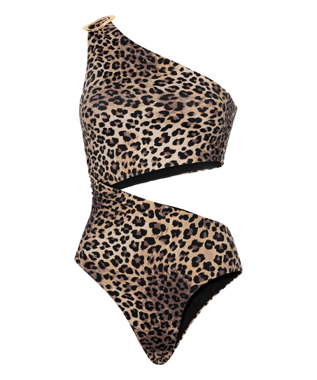 Amalia One Shoulder Bathingsuit, Brown