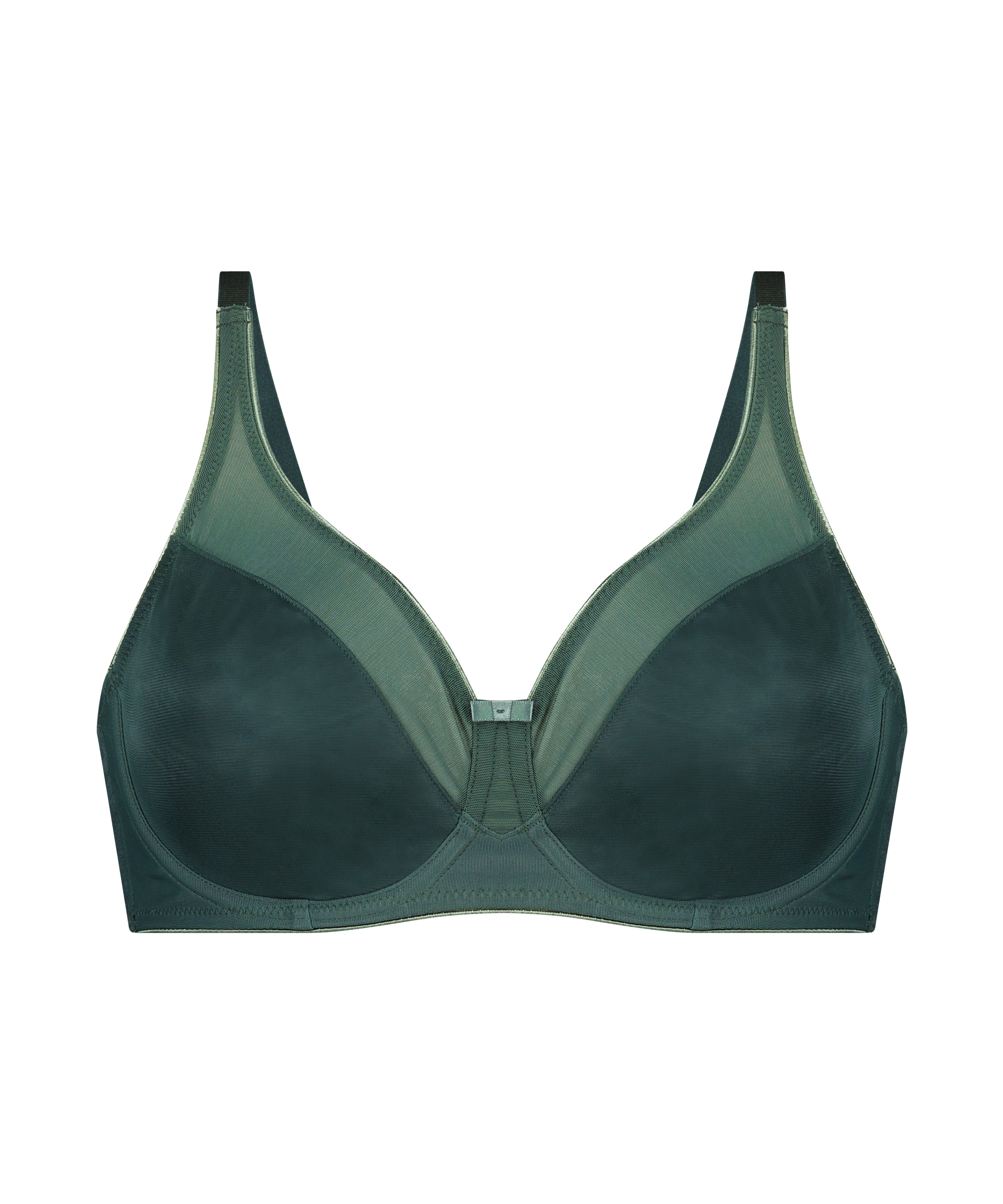 Nina Non-Padded Underwired Minimizer Bra, Green, main