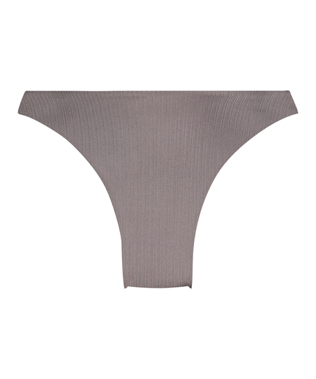 Luna High-Leg Bikini Bottoms, Gray