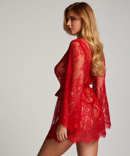 Isabelle Lace Kimono, Red
