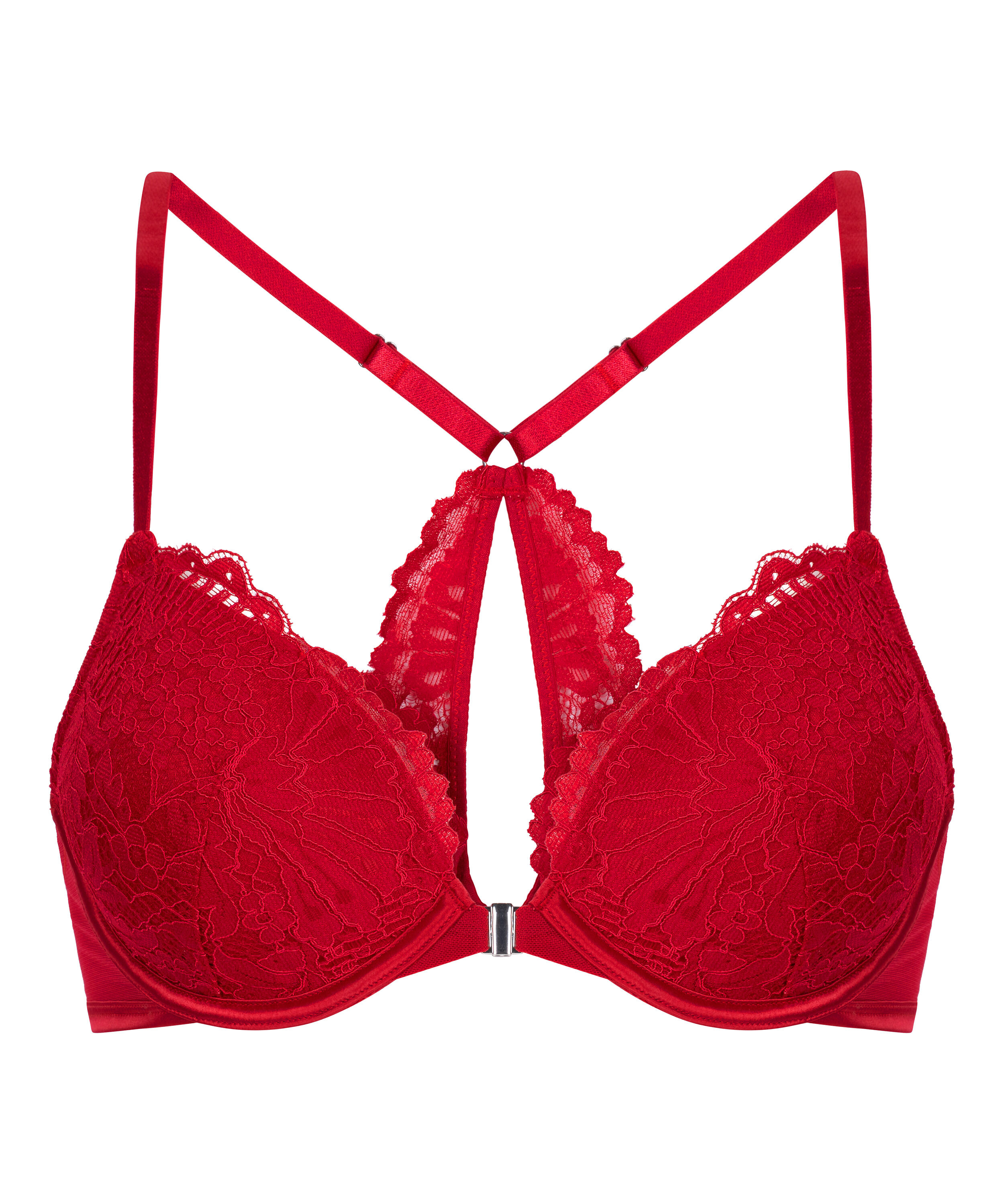 Whitney Padded Underwired Push-Up Bra, Red