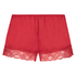 Satin pyjama shorts, Red