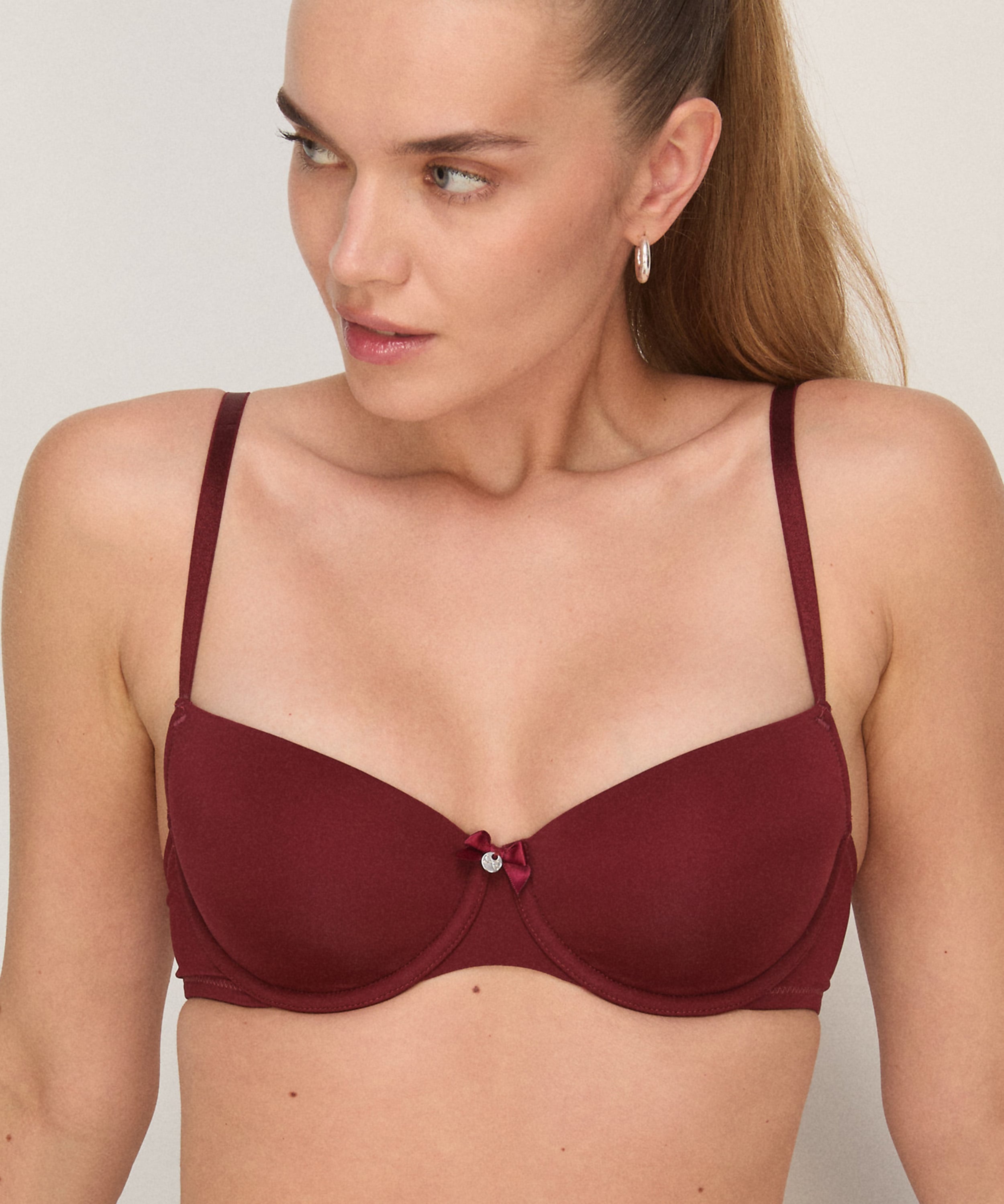 Demi Padded Underwired Bra, Red, main