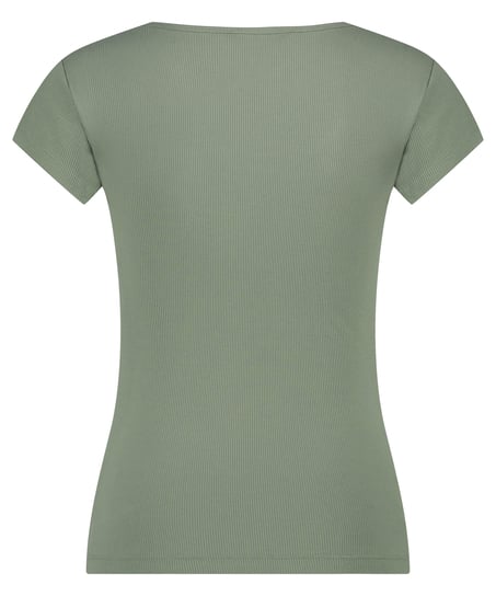 Henley Short Sleeved Pyjama Top, Green