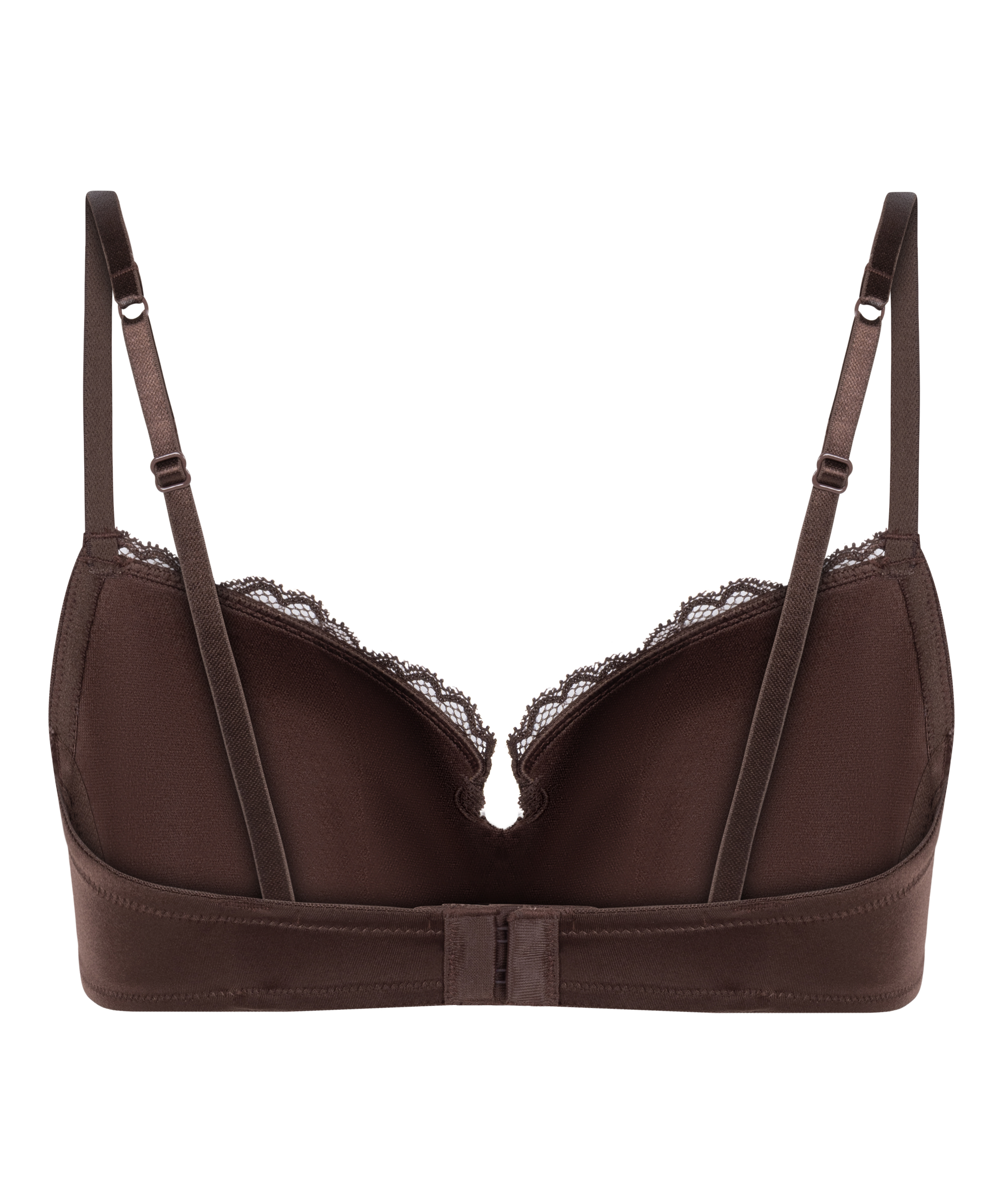 Lace & Shine Padded Underwired Bra, Brown, main