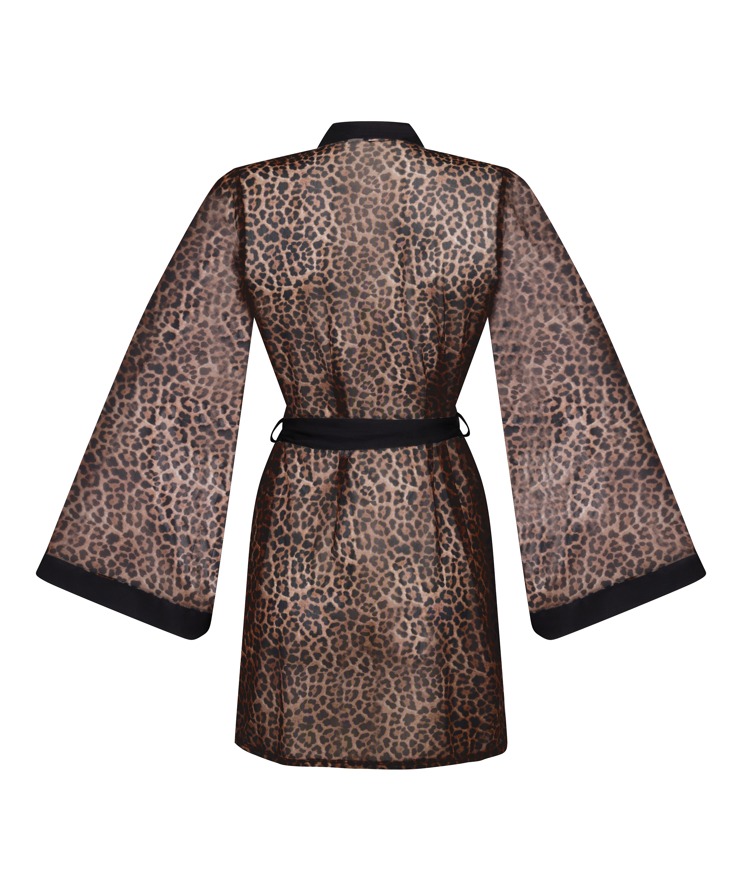 Leopard Mesh Kimono, Black, main