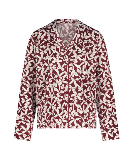 Satin Long-Sleeved Jacket, Red