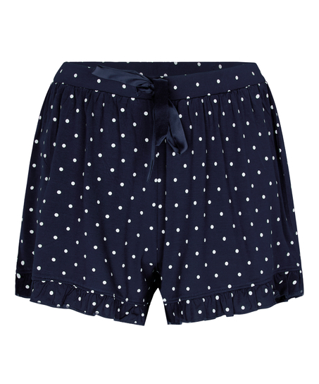 Jersey Ruffled Shorts, Blue