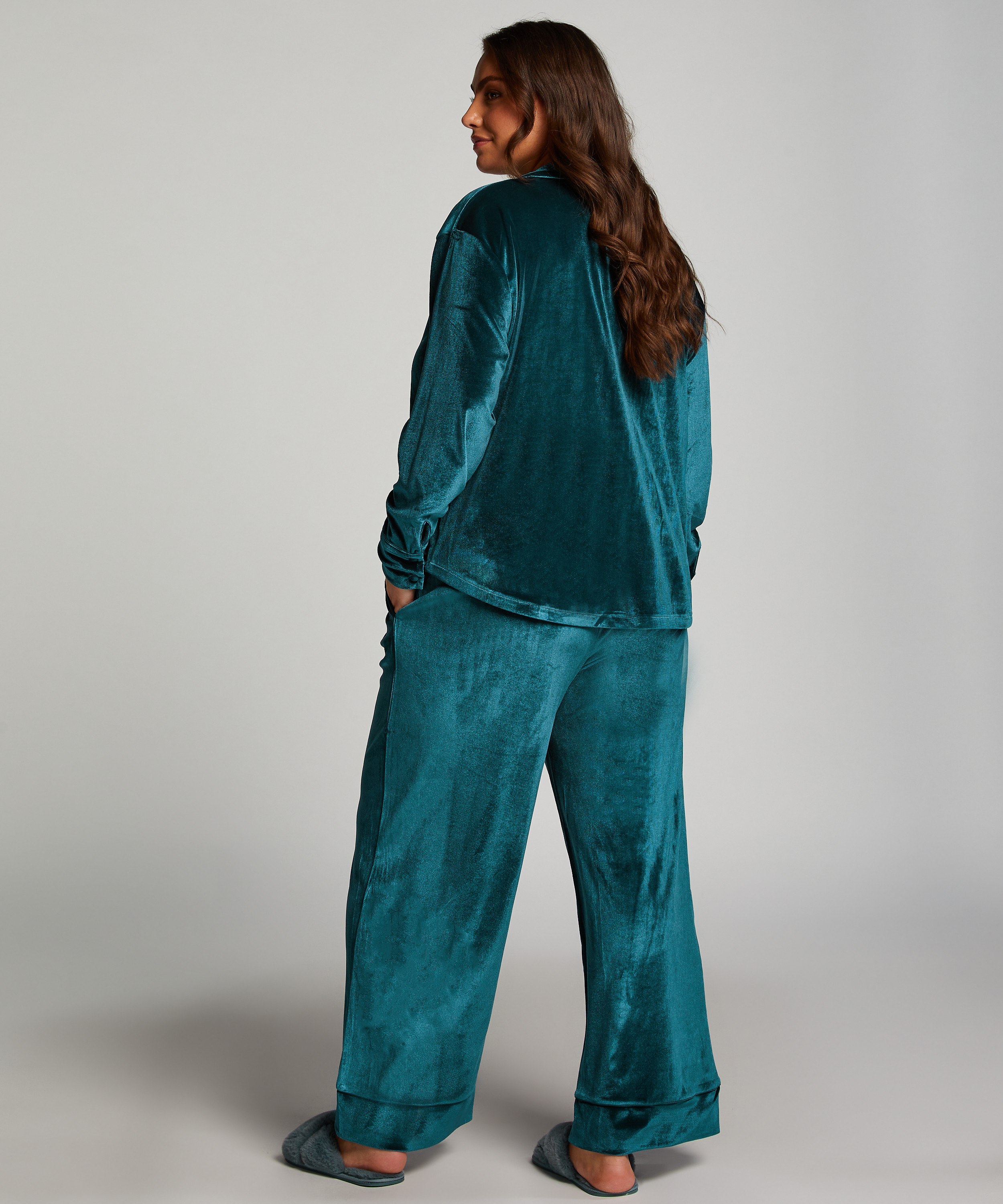 Velours Jogging Pants, Blue, main