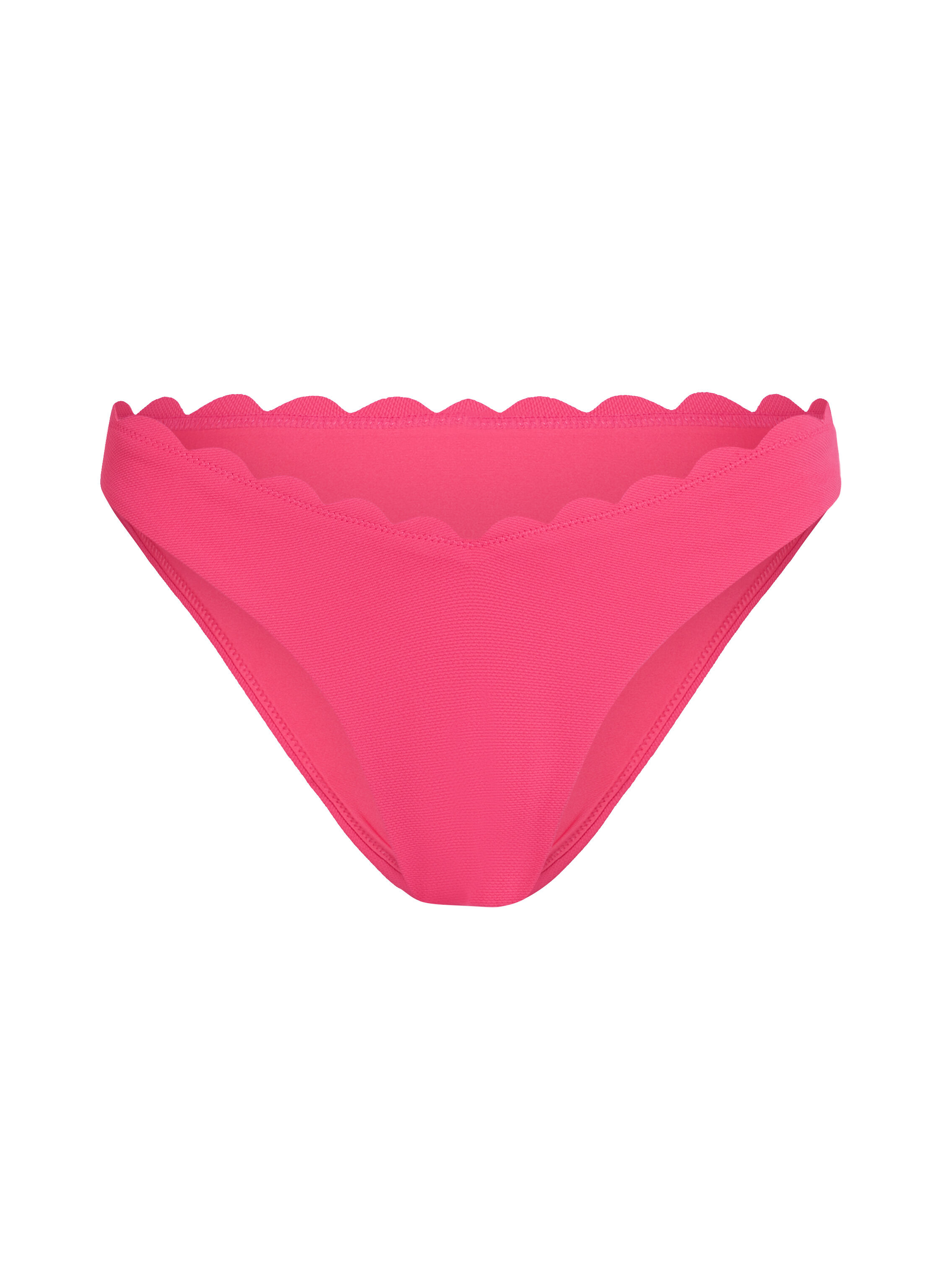 Scallop High-Leg Bikini Bottoms, Pink