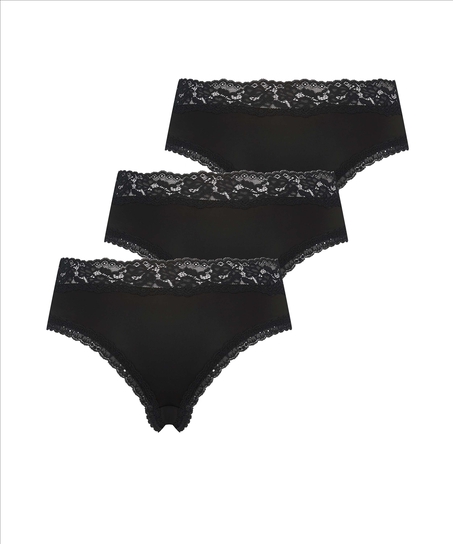3-pack Dakota Brazilian Shorts, Black