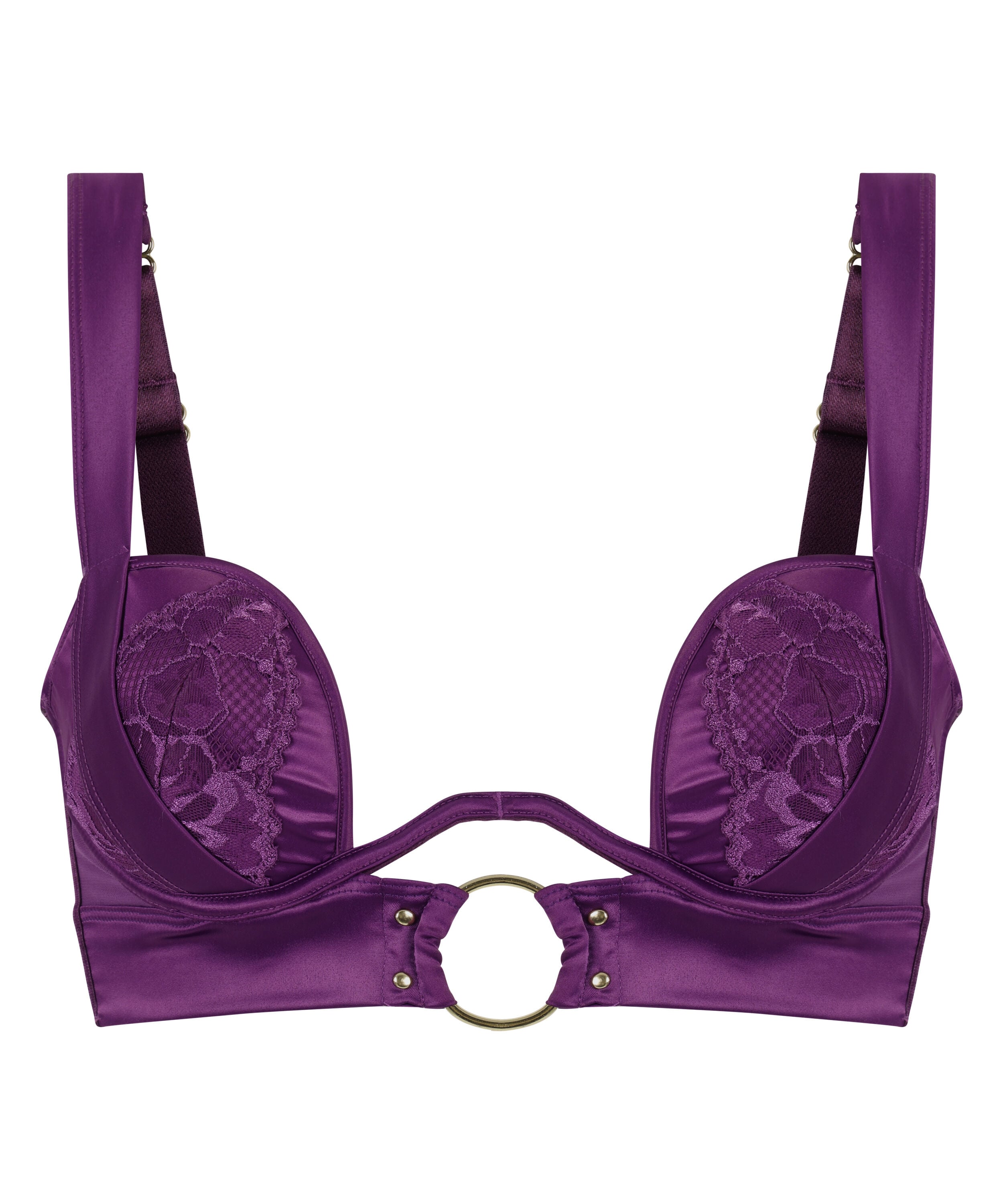 Elsa Padded Underwired Longline Bra, Purple