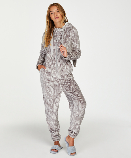 Flannel Fleece Onesie, Gray