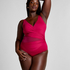 Shaping Shell Mesh Swimsuit, Pink