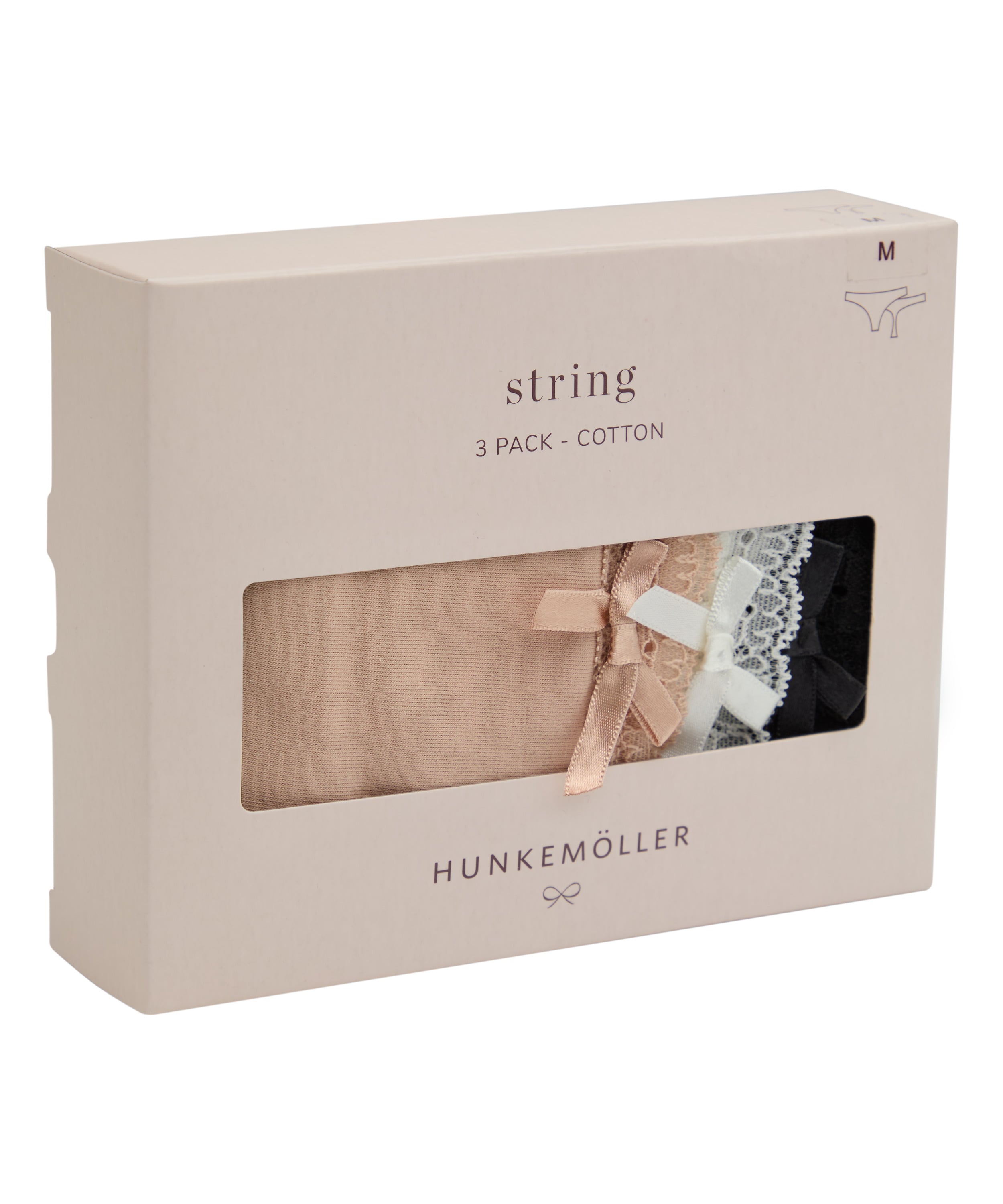 Multipack Cotton Thong, Beige, main