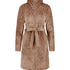 Fleece Zip Bathrobe, Brown