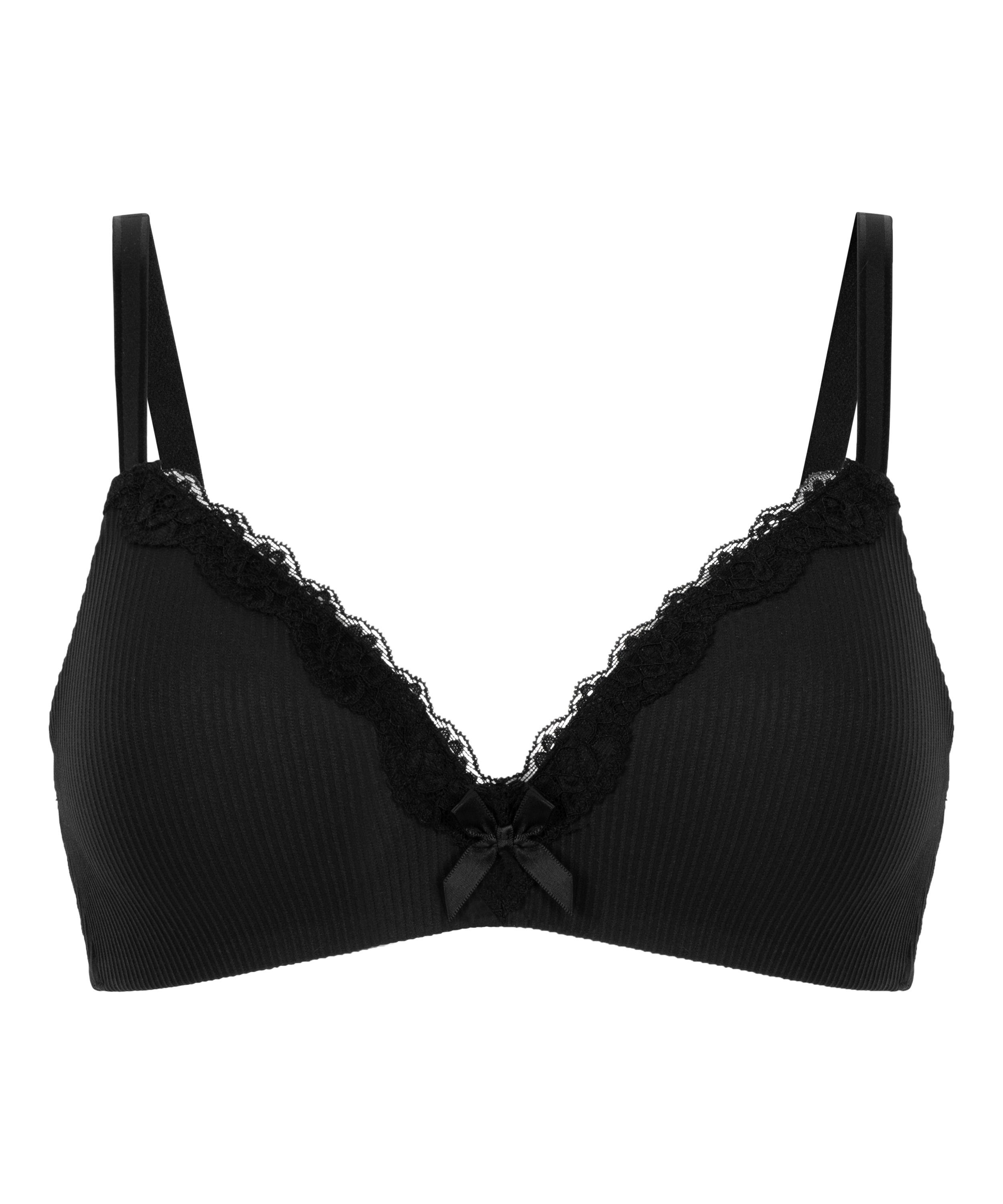 Lola Padded Non-Wired Bra, Black, main